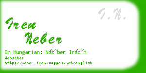 iren neber business card